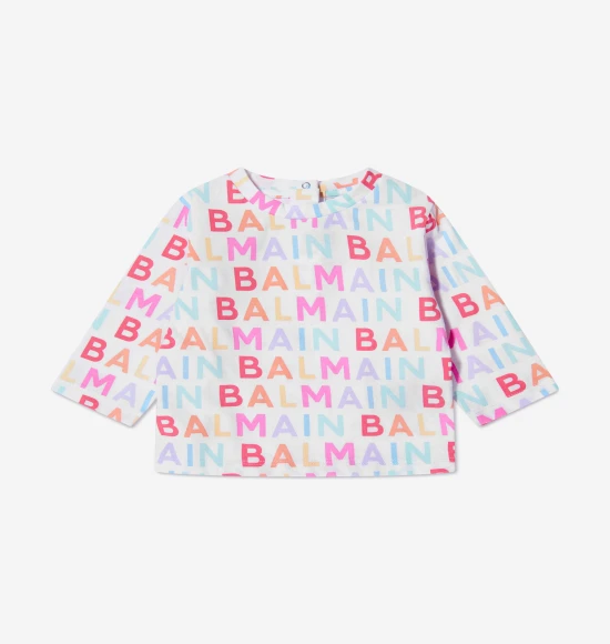 Baby Girls Long Sleeve Logo T-Shirt in Multicolour