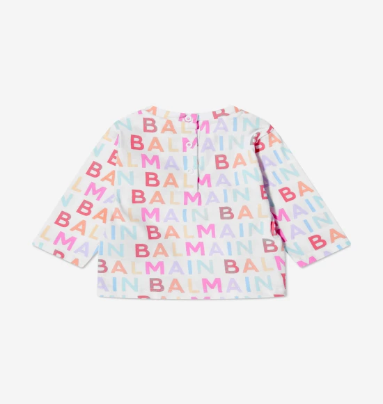 Baby Girls Long Sleeve Logo T-Shirt in Multicolour