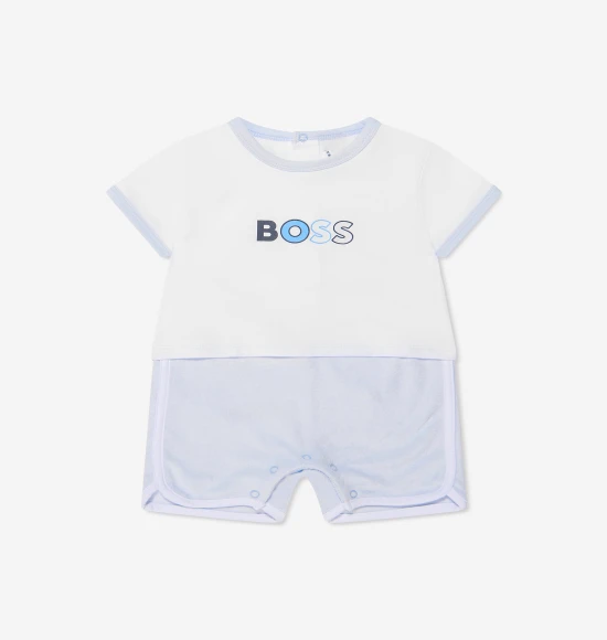 Baby Boys Organic Cotton Romper màu xanh lam